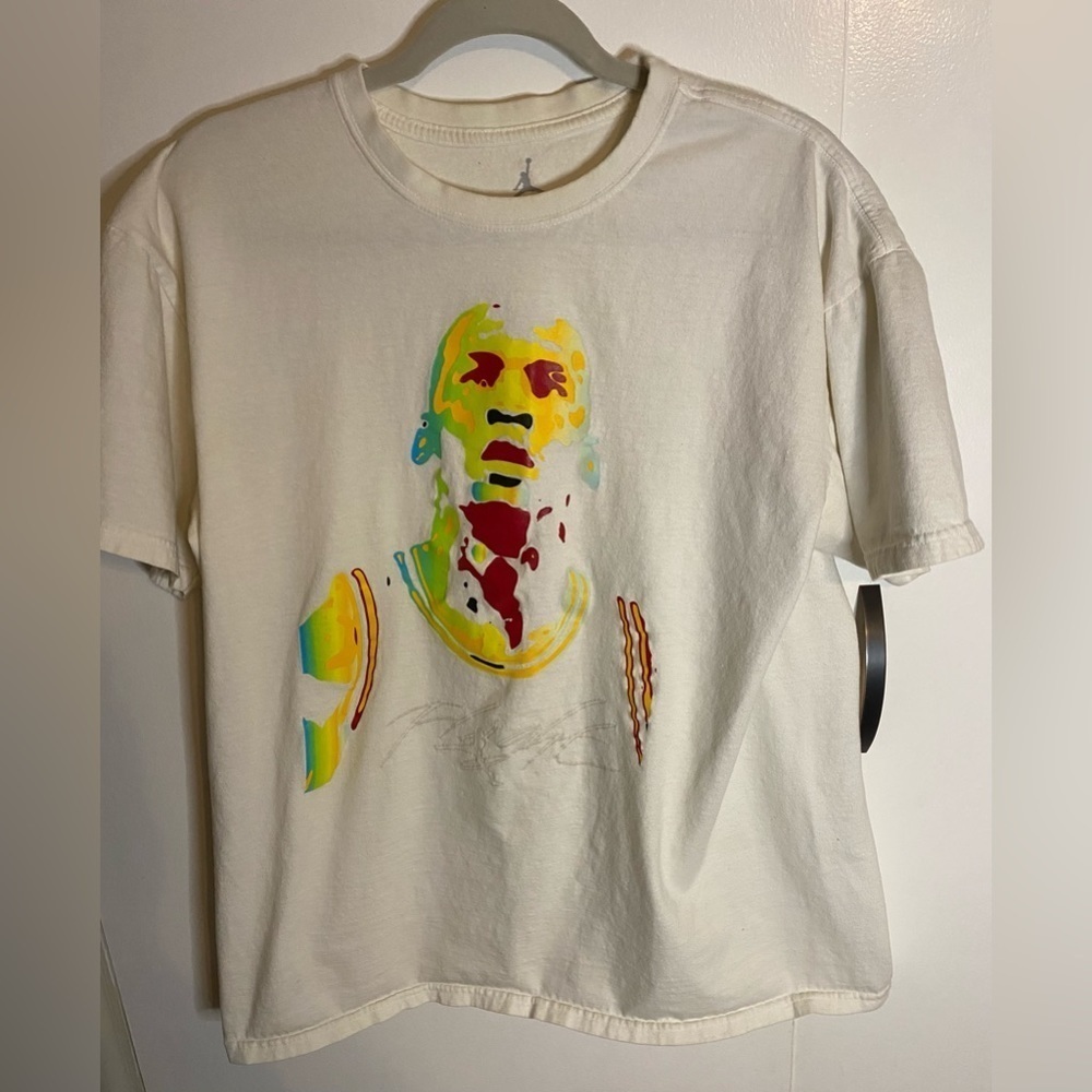 Jordan White Short Sleeve Tee with Multicolor Graphic